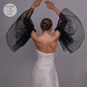 Tulle Long Sleeves Bridesmaid Tutu Sleeves Puffy Sleeves
