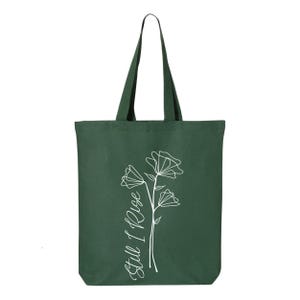 Still I Rise Cotton Tote Bag: Maya Angelou Poem, Wildflower Design image 7