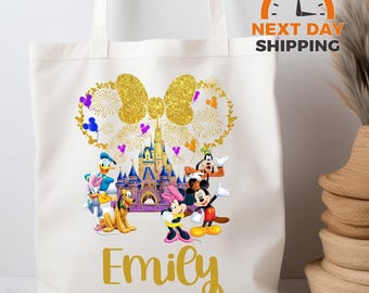Castle Disney Tote Bag - Magic Inspired Canvas Tote - Large Size, Heavy Cotton Material, Durable Handles for Travel and Everyday Use