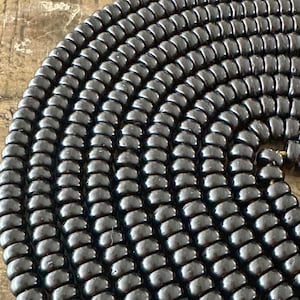 Black Rondelle Coconut Shell Wood Beads - 8mm 9mm