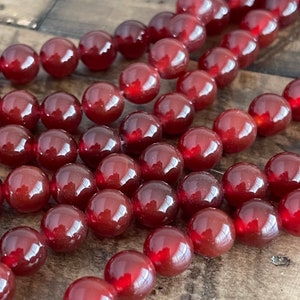 Grade A Dark Orange Carnelian Bead Strand - 4mm - 6mm - 8mm