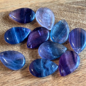 Assorted Natural Gemstone Crystal Teardrop Pendants - Perfect for jewelry making and wire wrapping