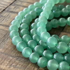 Round Green Aventurine Bead Strands - 4mm 6mm 8mm full strand