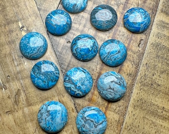 20mm Ripple Jaspis Cabochons - Blau