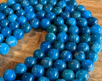 Brins de perles d'apatite bleue de 8 mm de grade A