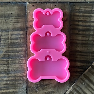 Dog Bone Keychain Tag Silicone Mold - Epoxy - Resin - Clay