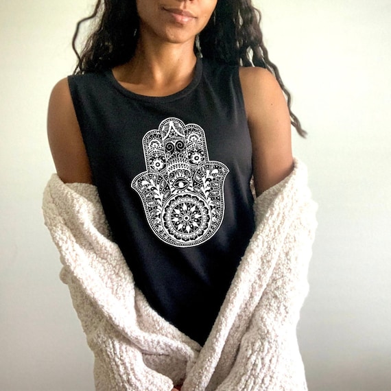 Hamsa Print Muscle Tank