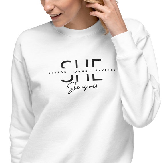 She Is Me Embroidered Sweatshirt | She Builds Owns Invests