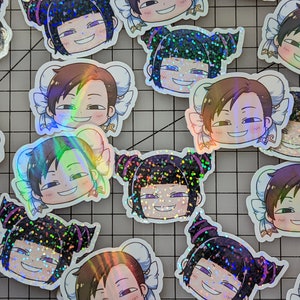 Heh face/ Smug face holographic vinyl stickers