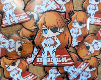 Evangelion Asuka Shikinami Langley (ver. Eye patch) waterproof vinyl sticker