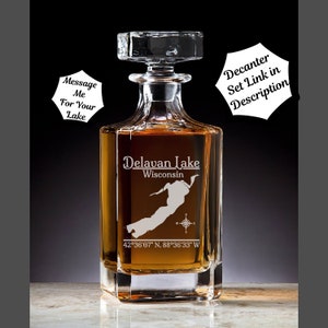Delavan Lake | Wisconsin | Decanter | Barware | Lake life Gift | Whiskey Decanter | Bourbon Lover Gift | Housewarming Gifts