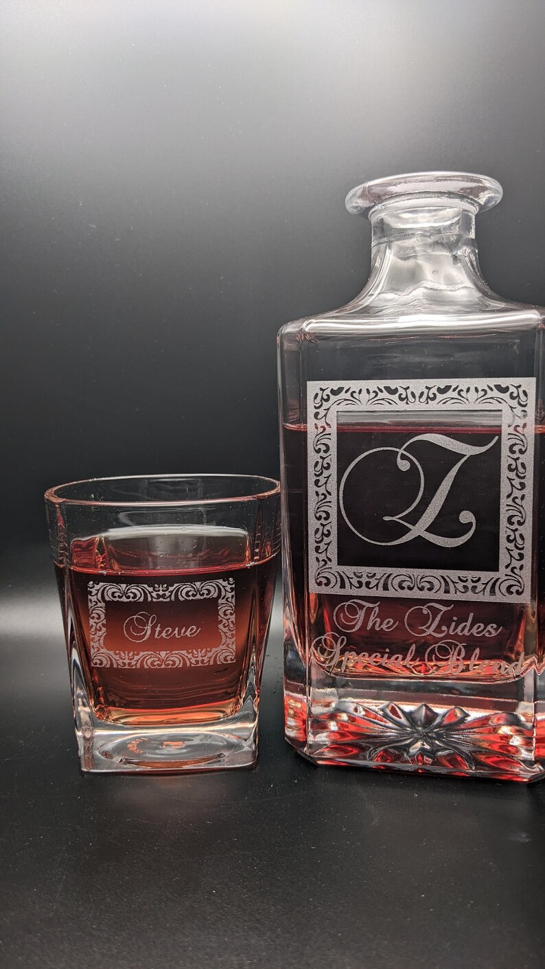 Whiskey Decanter Set Personalized Barware Wedding Gift Etsy