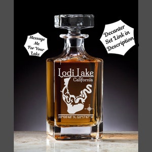 Lodi Lake | California | Decanter | Barware | Lake life Gift | Whiskey Decanter | Bourbon Lover Gift | Housewarming Gifts
