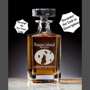 Beaver Island Michigan Whiskey Decanter | Engraved Lake Gift