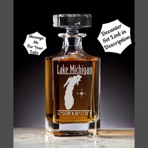 Lake Michigan |  | Whiskey Decanter | Personalized Barware | Bourbon Enthusiasts | Lake Life | Unique Housewarming | Fathers Day