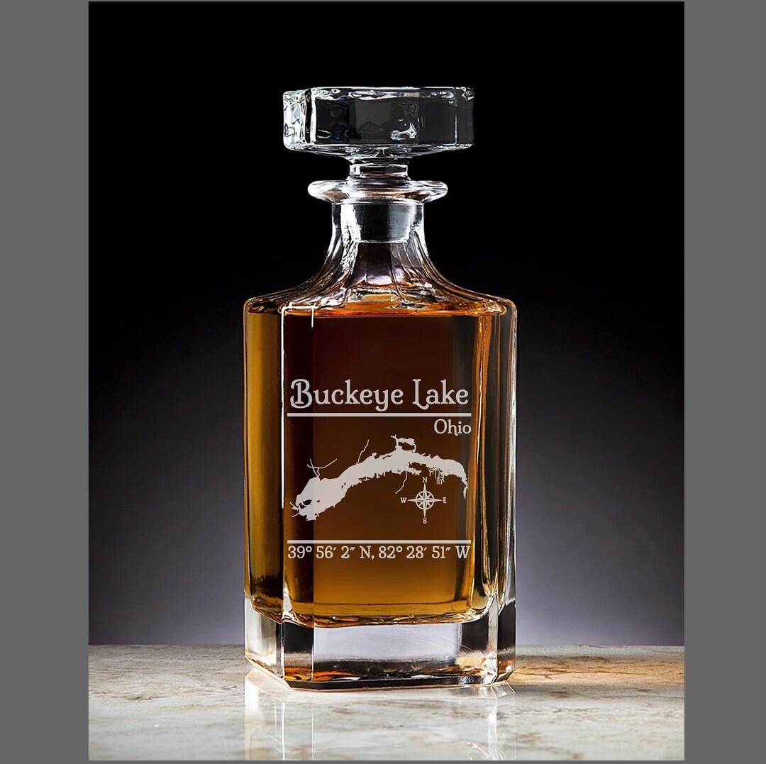 Buckeye Lake Laser Engraved Decanter Buckeye Lake High Quality Decanter