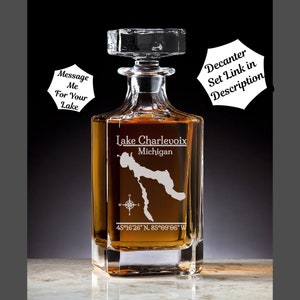 Lake Charlevoix | Michigan | Whiskey Decanter | Personalized Barware | Bourbon Enthusiasts | Lake Life | Unique Housewarming | Fathers Day