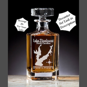 Lake Pinehurst | North Carolina | Decanter | Barware | Lake life Gift | Whiskey Decanter | Bourbon Lover Gift | Housewarming Gifts