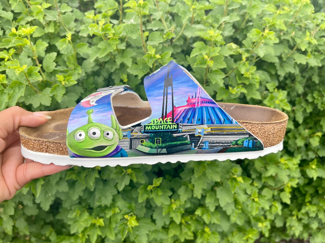 Hand Painted Disney Sandals Disney Birkenstocks Disney Shoes Disney Flip Flop Disney Adult Shoes