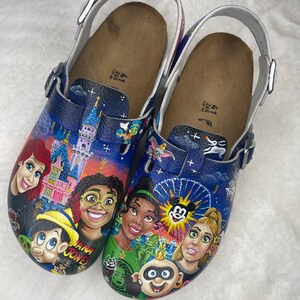 Hand painted Disney Sandals Disney Birkenstocks Disney Shoes Disney flip flop Disney Adult Shoes Disney Clogs