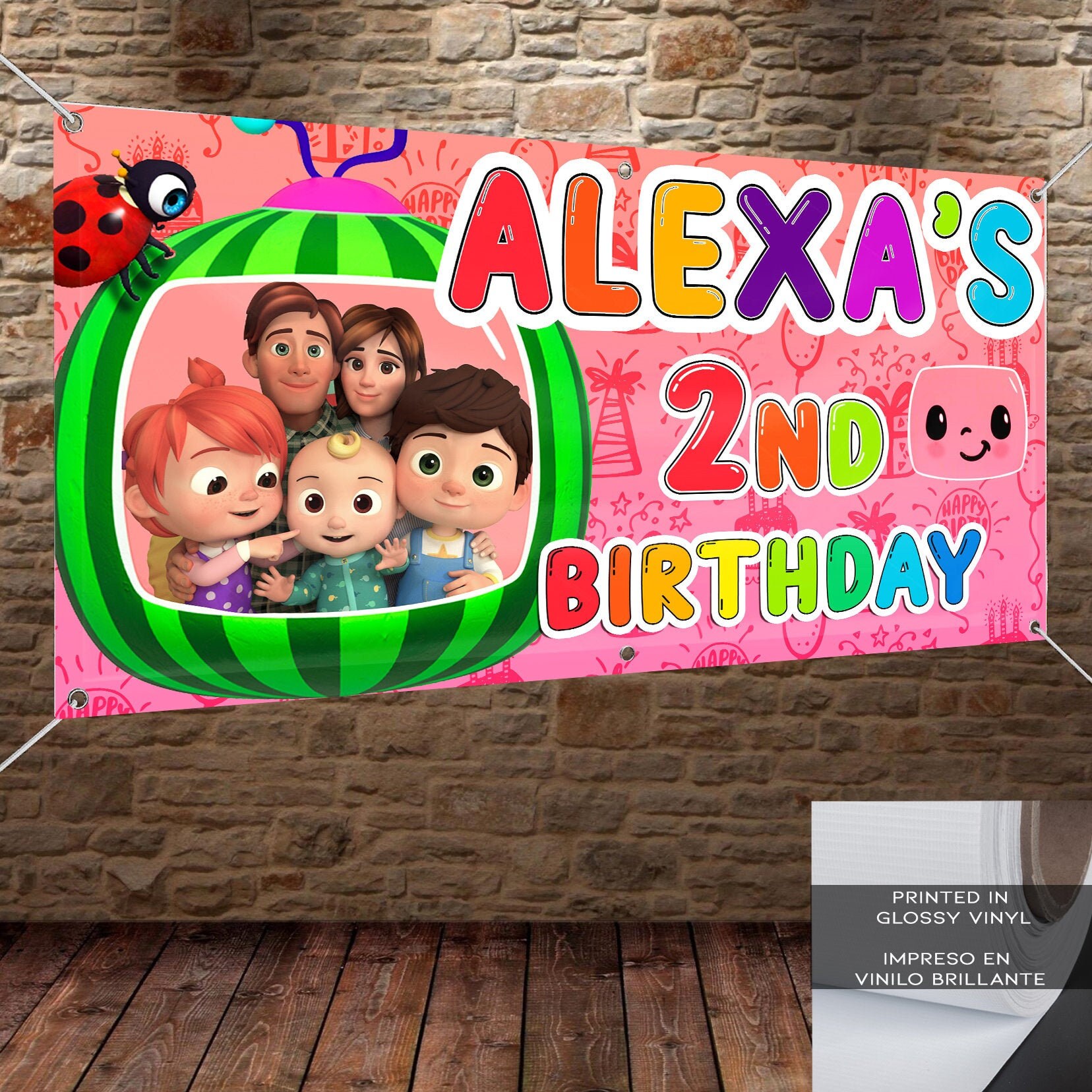 Cocomelon banner Personalized with Name Birthday and age ...