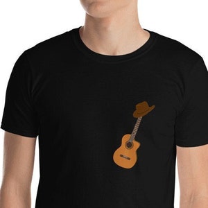 Guitar and Cowboy Hat T-Shirt, Great Gift for Guitar Players, Musicians, Country Music Lovers Shirt