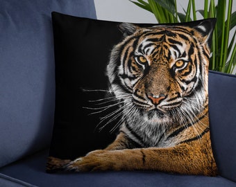 Tiger Throw Pillow: Animal Throw Pillow, Chinese Year, Great for safari decor or as gift for animal lover, Novelty Toss Cushion
