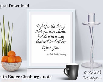 Law office wall art, Ruth Bader Ginsburg quote, digital download, printable poster, wall decor gift, motivational art, inspirational sign