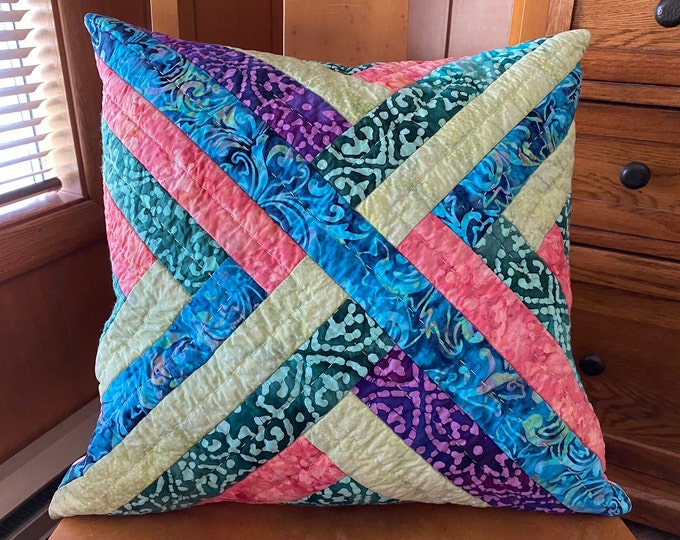 Quilted Pillow Cover. Celebrate Spring With This Maypole Pillow Cover. pattern by Suzy Quilts Etsy