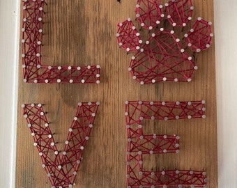 Love paw print string art