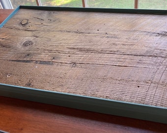 Reclaimed wood tray with dock cleat handles