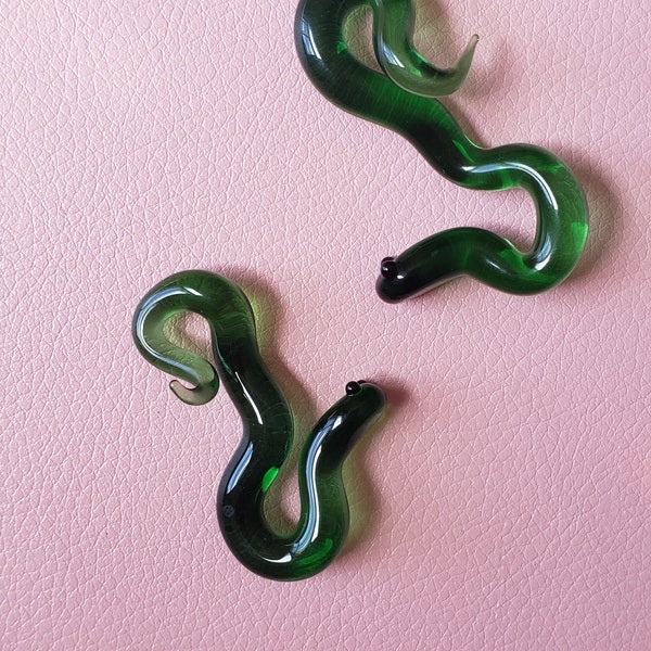 Snake Ear Weights, Handmade Boro Glass Jewelry