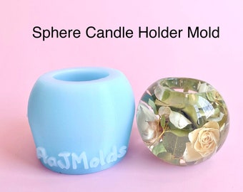 Molde de portavelas xl de luz de té // Molde de silicona de soporte de vela para resina // Molde suave y brillante