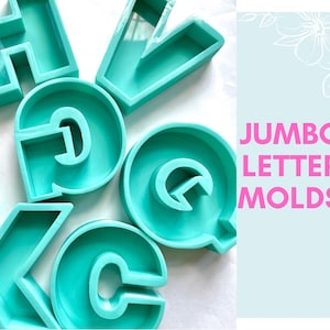Oxodoi Large Letter Resin Molds, Silicone Mold 3D Alphabet Letter