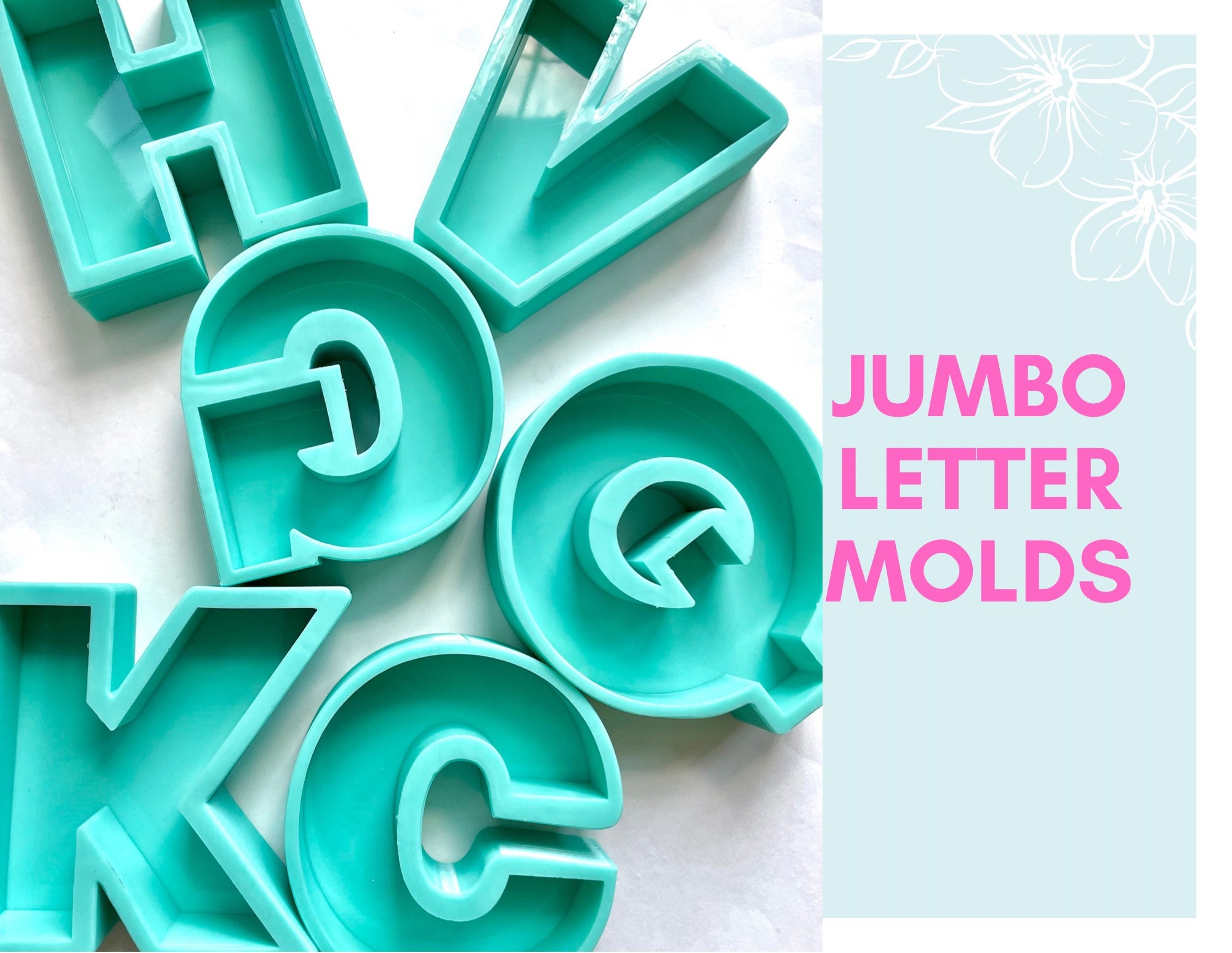 JUMBO Letter Molds for Resin and Concrete // Shiny Molds for Resin