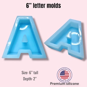 6 inch Letter Molds for resin and concrete / Shiny molds for resin casting / High quality molds / flower preservation mold / shiny and thick
