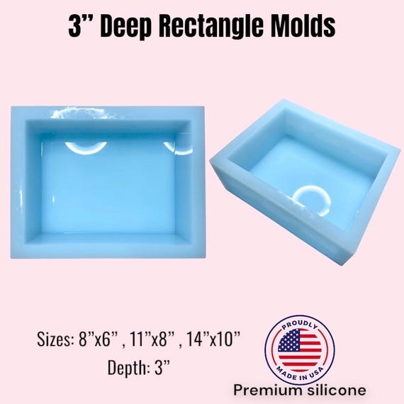 3" Deep Rectangle Block Mold // High quality silicone mold for resin // Mold for floral preservation