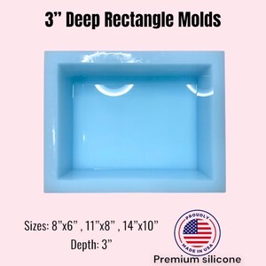 3" Deep Rectangle Block Mold // High quality silicone mold for resin // Mold for floral preservation image 3