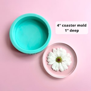 1" Deep Round Coaster Mold // Silicone Mold for Resin // Shiny Mold for Resin Casting