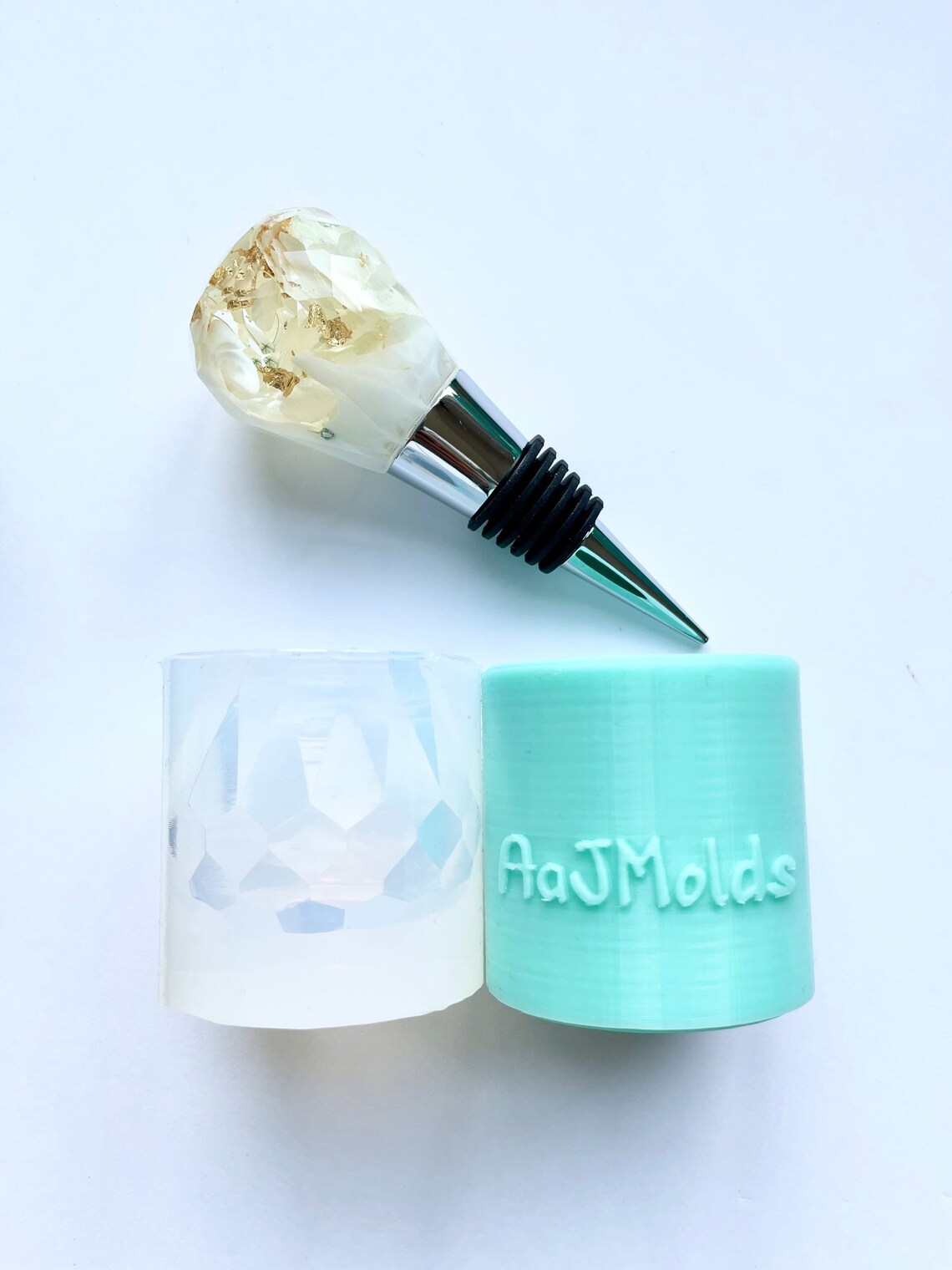 Faceted Wine Stopper Top mold // Silicone Mold for Resin Art Etsy