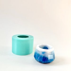 Faceted candle holder silicone mold // tea light candle holder mold // mold for resin // mold for concrete