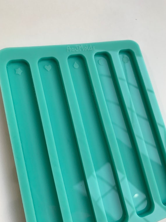 Stir stick silicone mold for resin // bookmark mold for resin