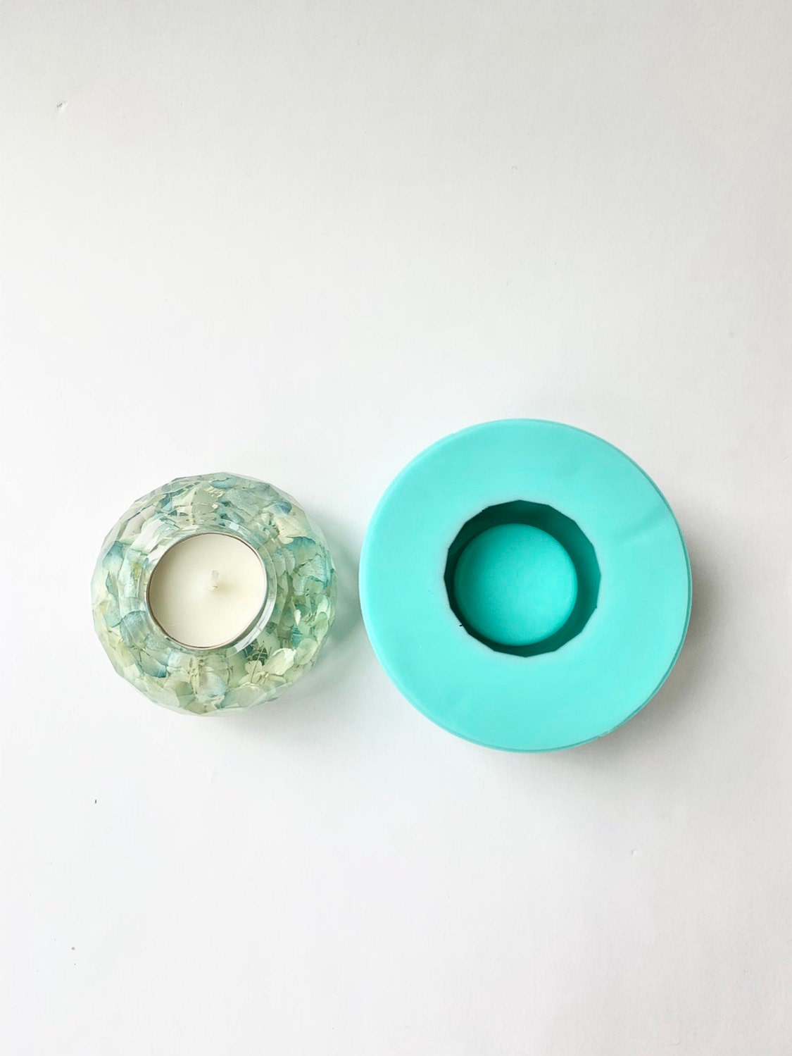 Faceted Tea Light Candle Holder Silicone Mold// Shiny Mold for Etsy