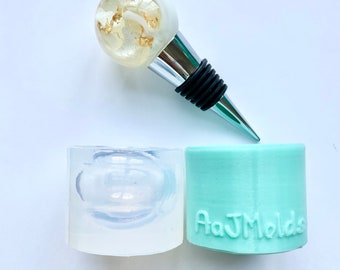Molde de silicona para tapón de vino esférico // Molde de silicona para resina // Molde de silicona funcional para resina // Molde brillante y liso