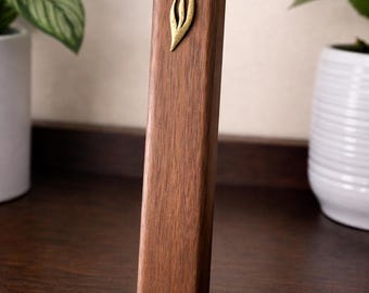 Handmade Walnut Mezuzah – Modern Jewish Home Judaica – Housewarming & Wedding Gift