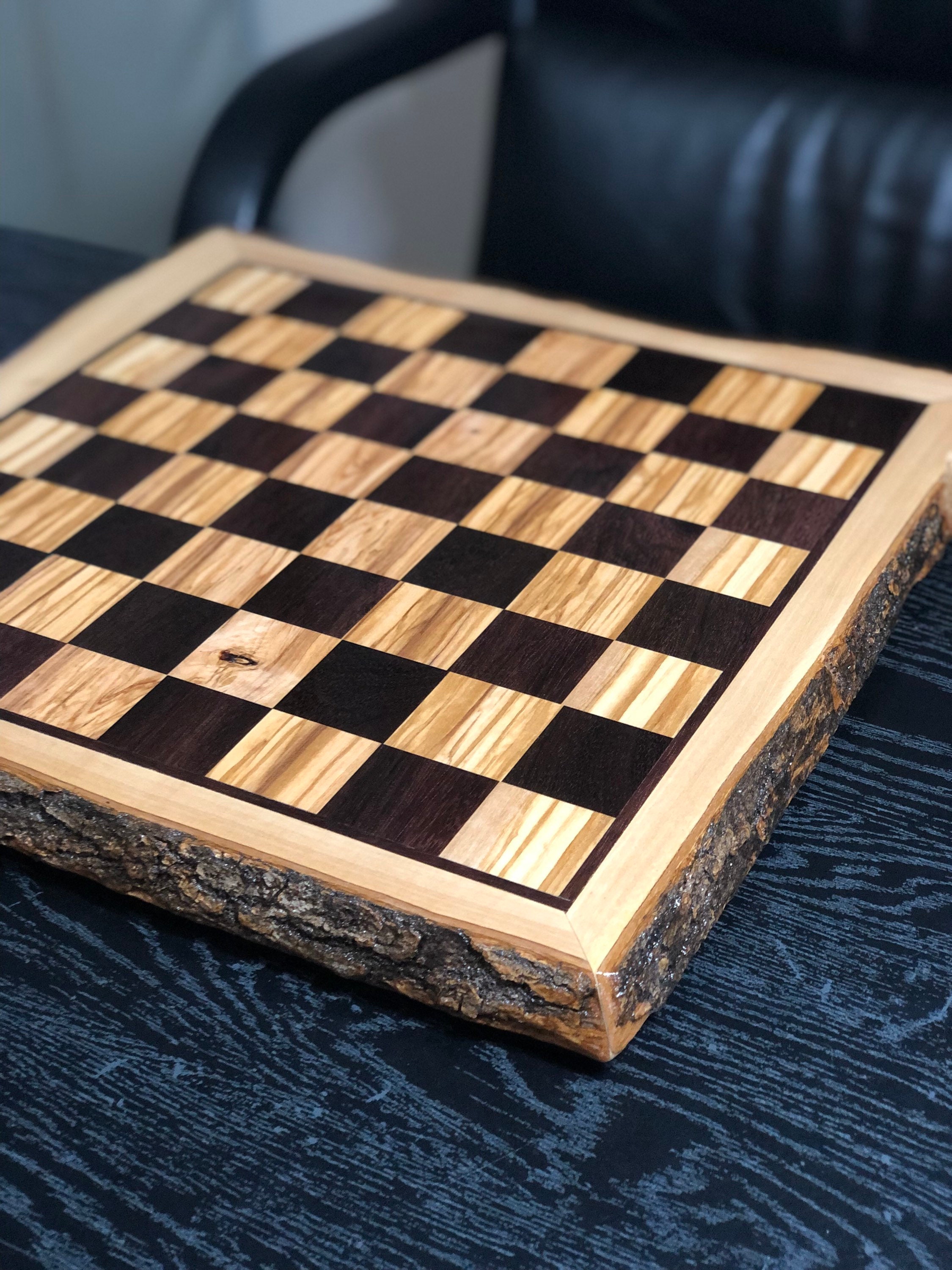 Custom Natural edge Olive Wood Chess Board by TunisiaBazaar on DeviantArt