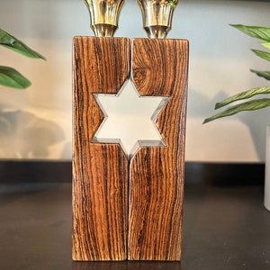 Bocote Wood Shabbat Candlesticks
