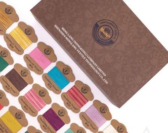Filo di lino super fine MeiSi / Set con mini rocchetti in 97 colori / 4 spessori disponibili / Leatherbox