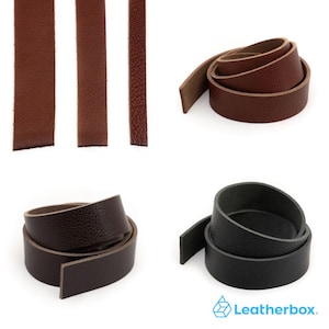 Leatherbox Tira de cuero para cinturones de la colección Portland | Cuero de búfalo natural grabado | Varios colores y tamaños