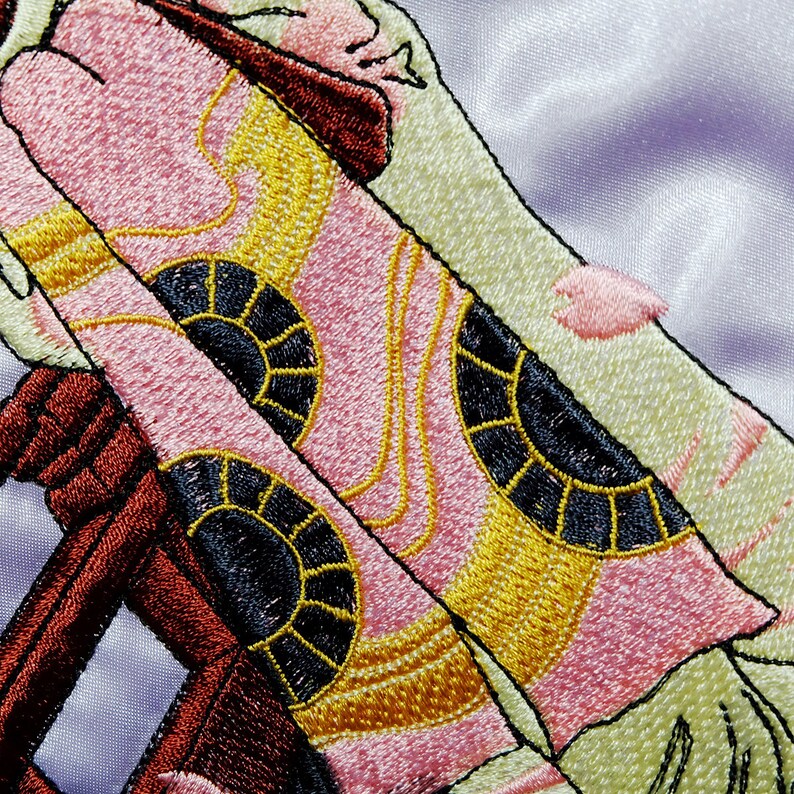 Kawaii Chic Cute Vintage Hoshihime Kawaii Pastel Japanese Japan Yokosuka Embroidery Embroidered Bomber Sukajan Souvenir Jacket Tour Jacket